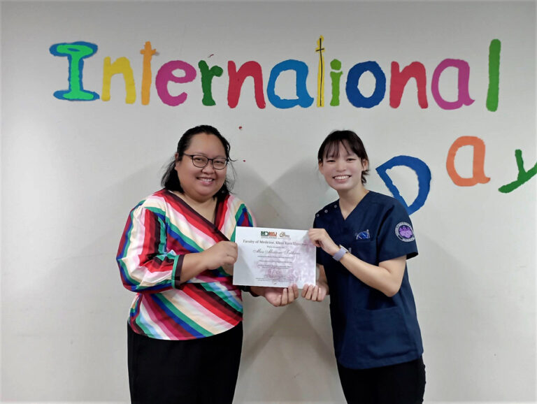 Medical exchange student from University of Tsukuba, Japan completes KKU-MD elective program.